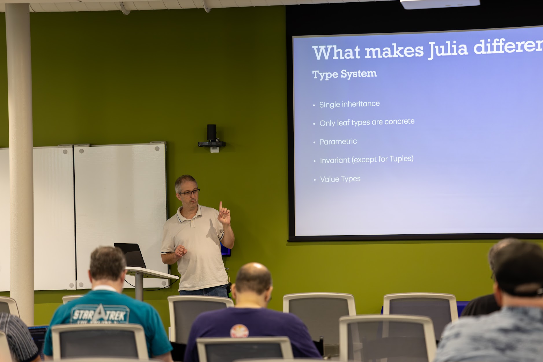 Joshua Ballanco speaking at the 2026 Carolina Code Conference