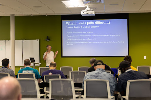 Joshua Ballanco speaking at the 2026 Carolina Code Conference