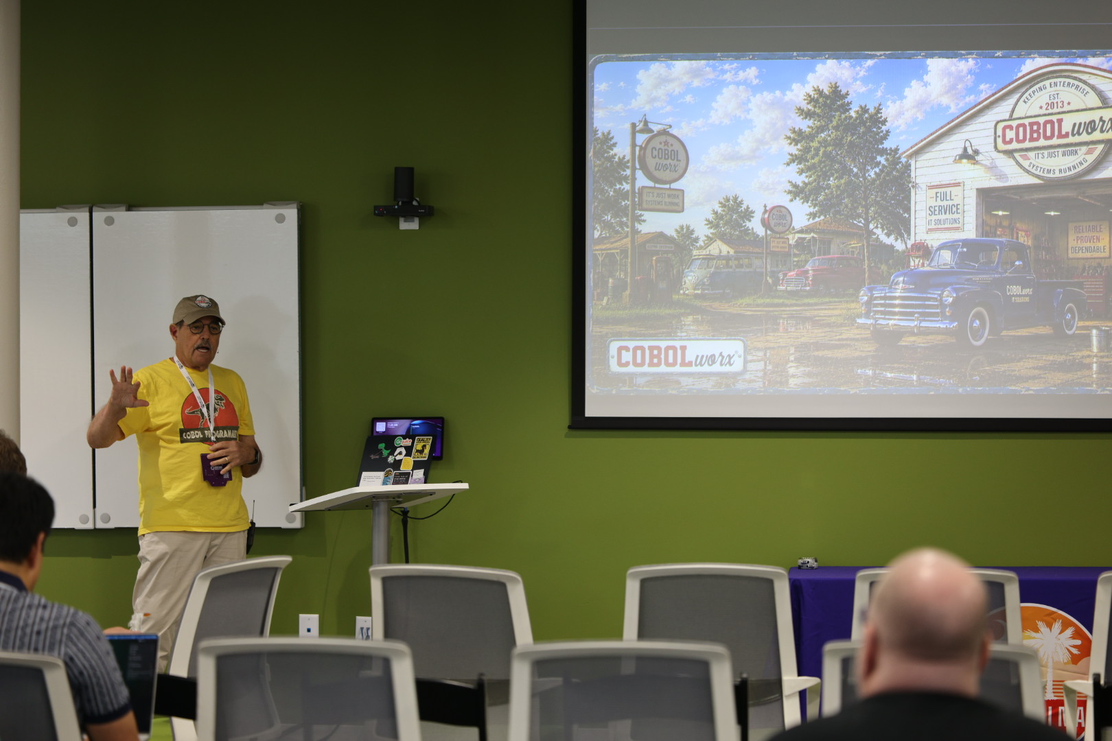 Marty Heyman speaking at the 2026 Carolina Code Conference