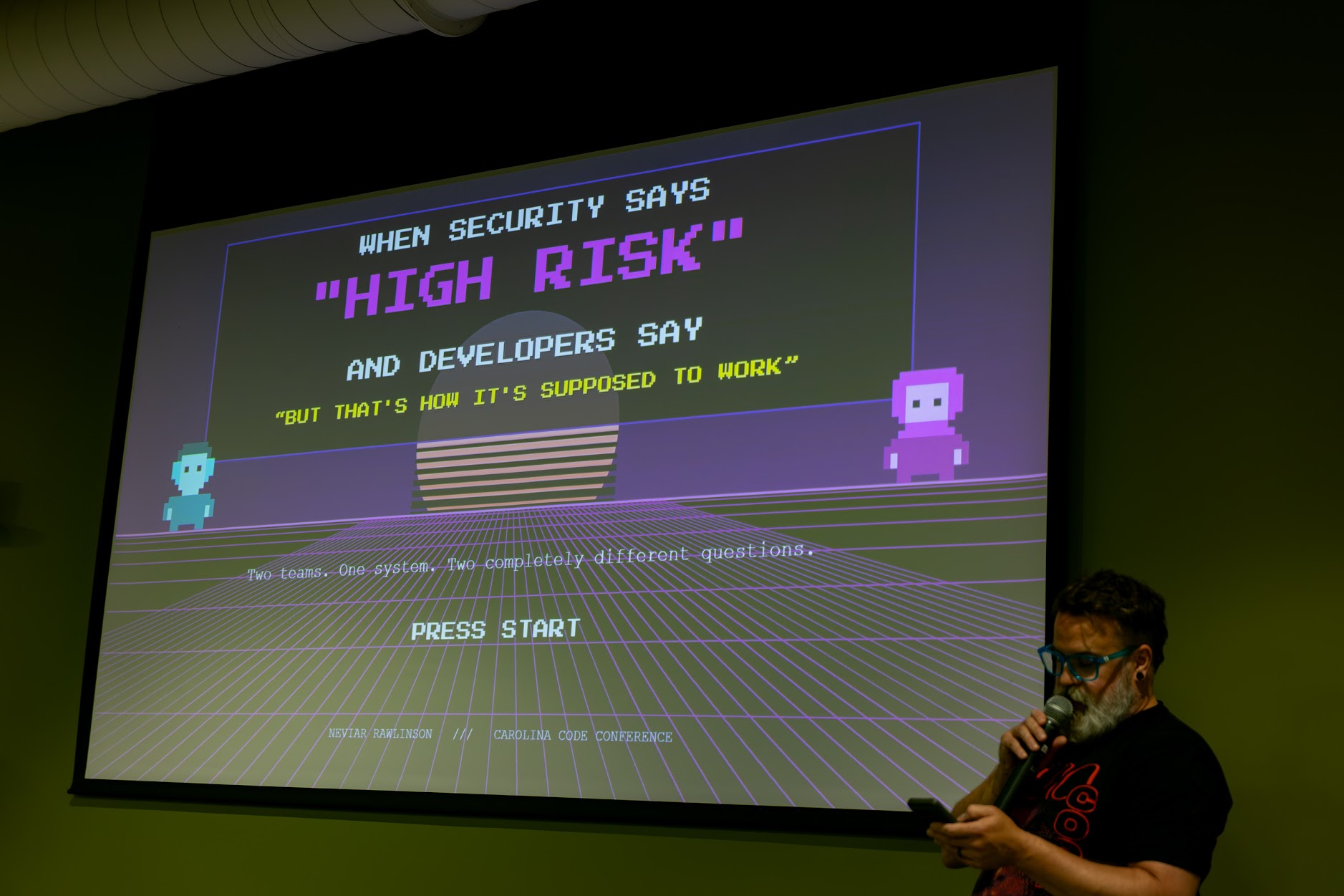 Neviar Rawlinson speaking at the 2026 Carolina Code Conference