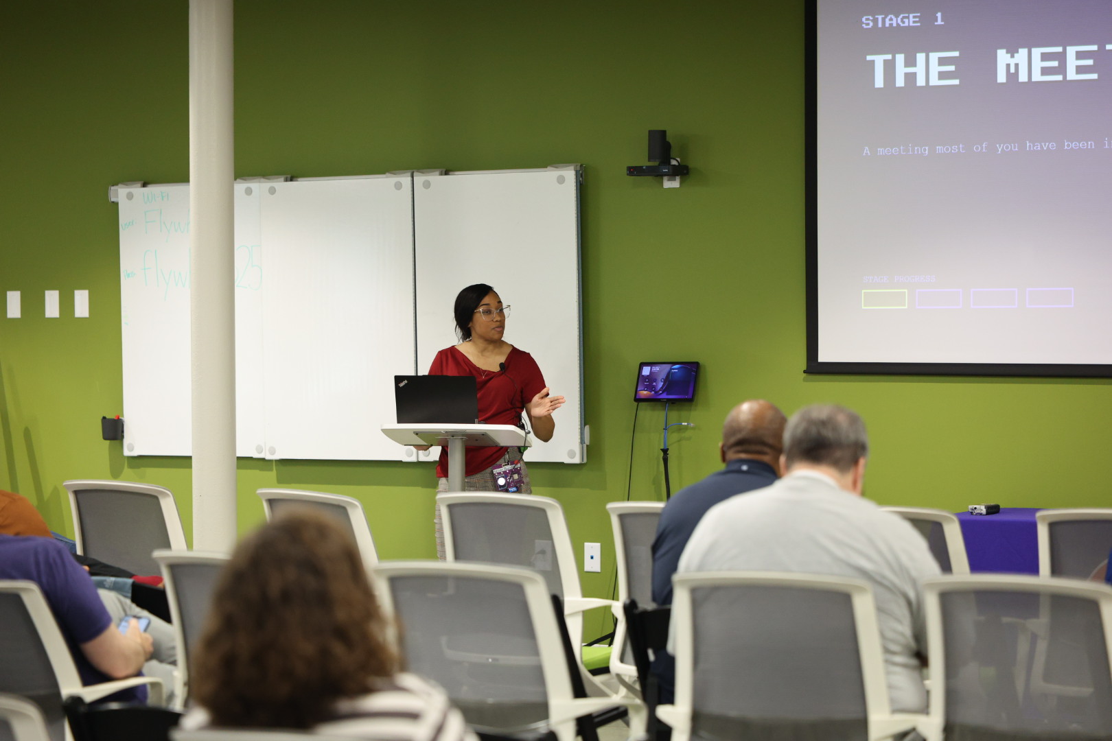 Neviar Rawlinson speaking at the 2026 Carolina Code Conference