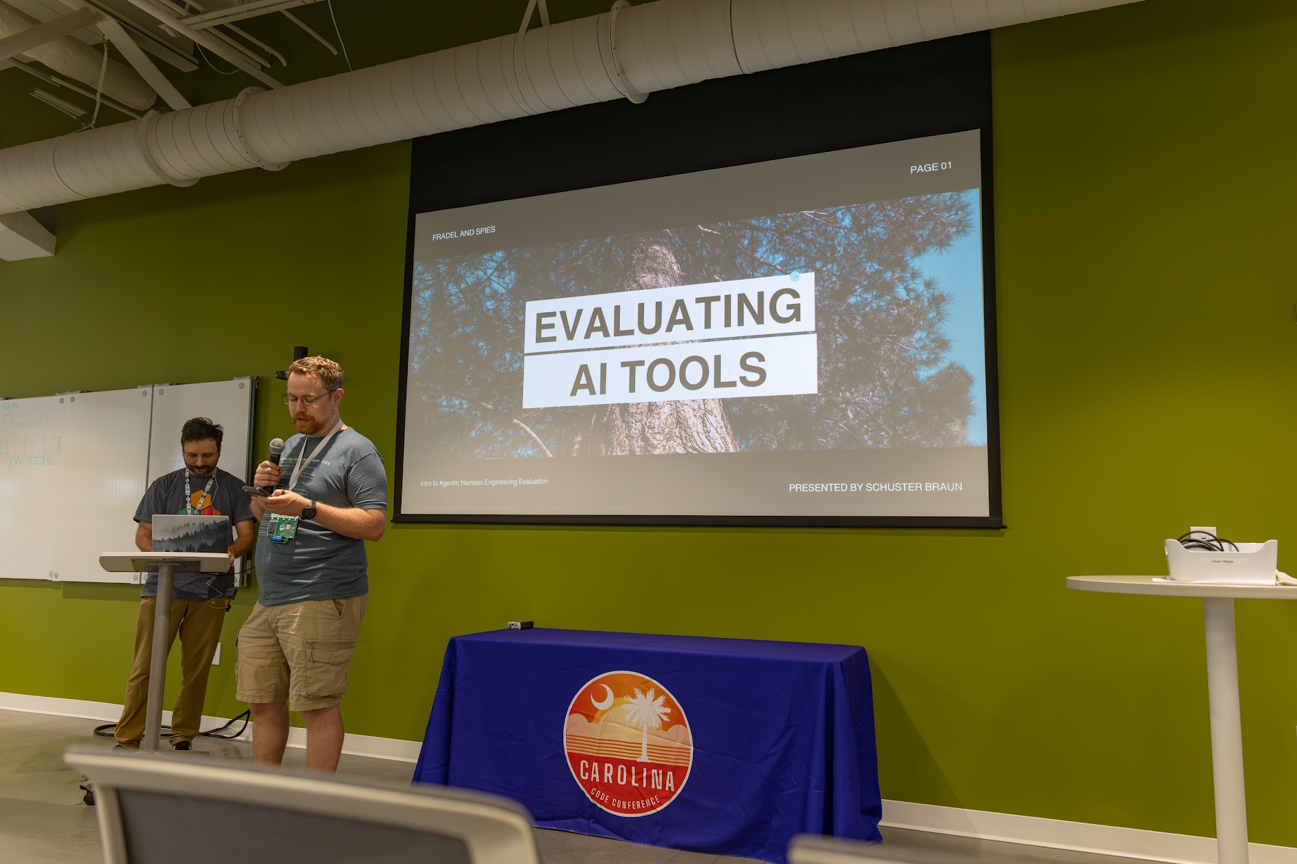 Schuster Braun speaking at the 2026 Carolina Code Conference