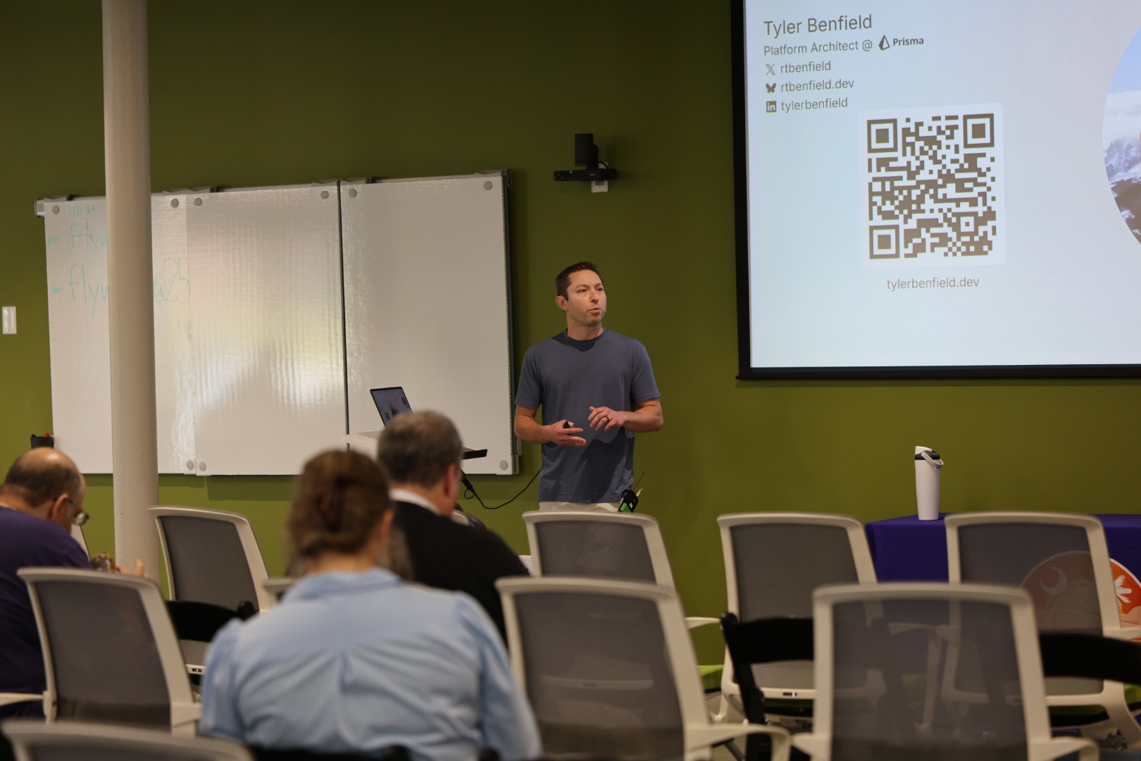 Tyler Benfield speaking at the 2026 Carolina Code Conference