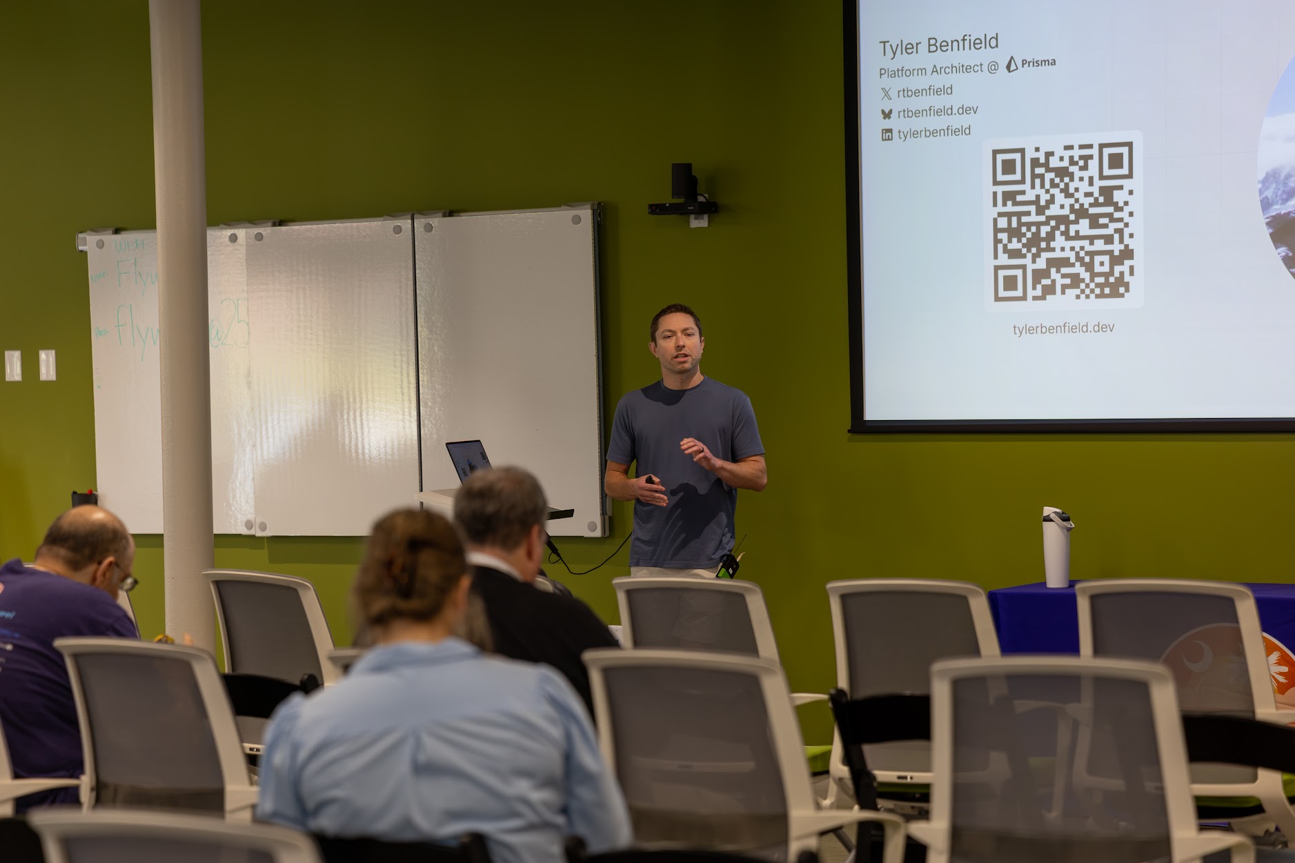 Tyler Benfield speaking at the 2026 Carolina Code Conference