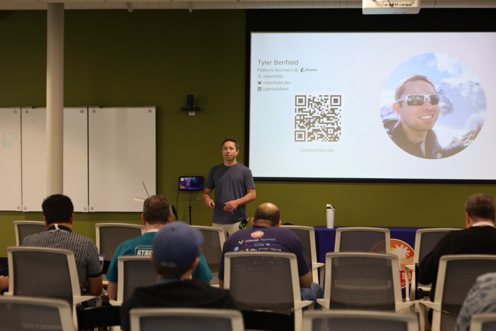 Tyler Benfield speaking at the 2026 Carolina Code Conference