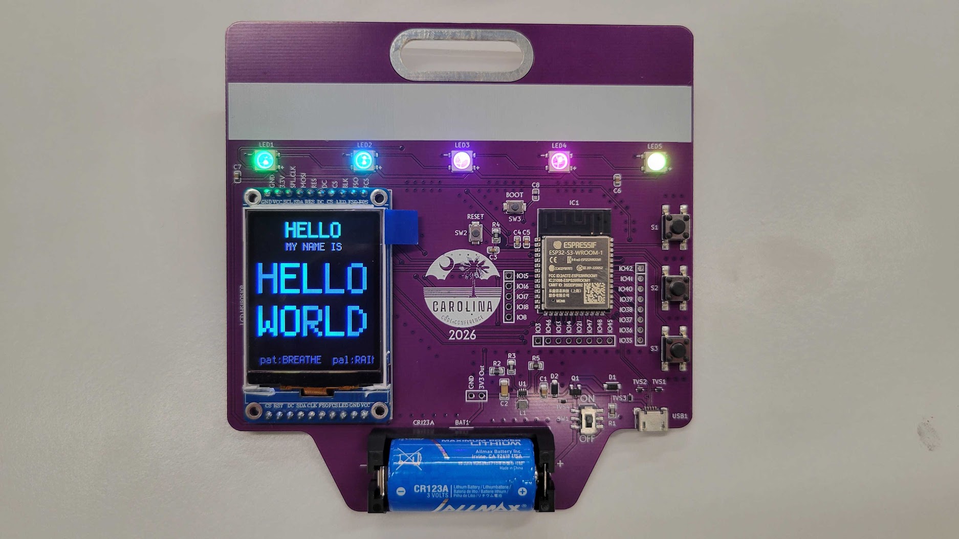 Circuit Board Badges at the Carolina Code Conference