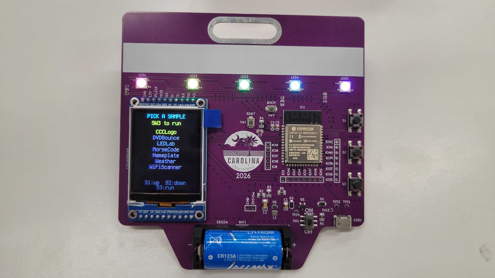 Circuit Board Badges at the Carolina Code Conference