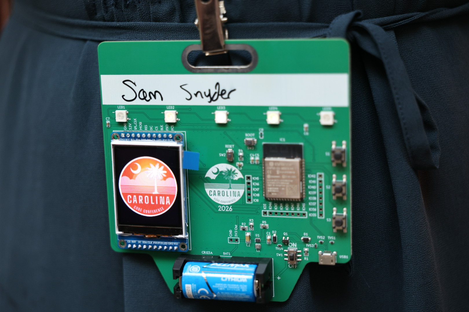 Circuit Board Badges at the Carolina Code Conference